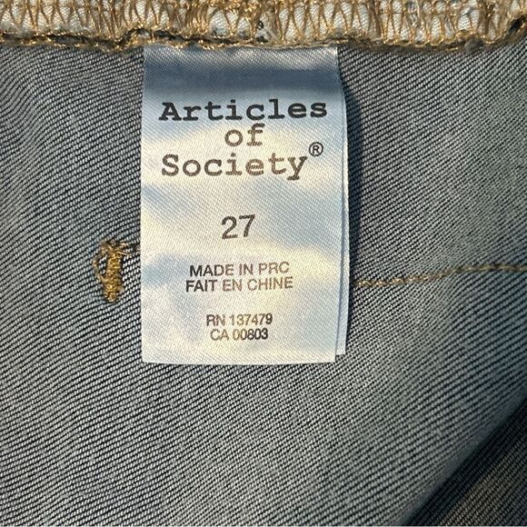 Articles of Society Katie Skinny Crop Helsinki Blue Distressed Size 27 - Picture 9 of 11